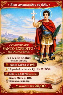 Comunidade do Papyrus realiza Festa de Santo Expedito no fim de semana; grupo Os Filhos de Ouro Fino se apresenta no sábado