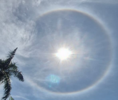 Halo solar chama atenção de moradores da cidade de Goiás e região. Entenda o fenômeno